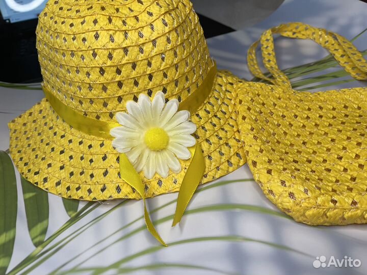 Соломенная шляпа и сумка. Набор для девочек