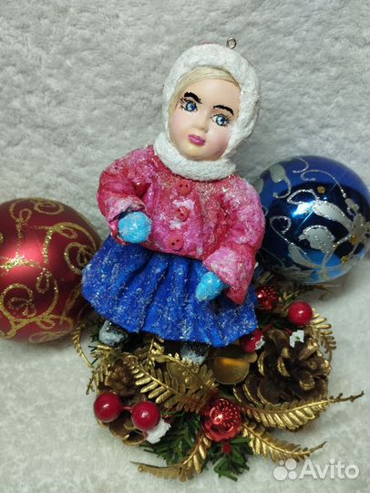 Ватные елочные игрушка