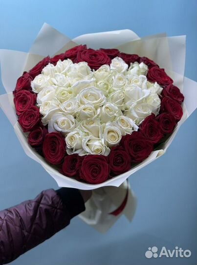 Розы букеты цветы форме Сердце