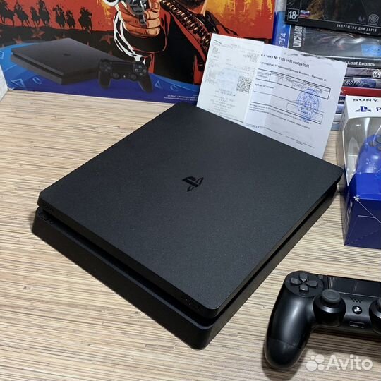 Sony PS4 Slim 1TB + 750Игр + 2Джостика Гарантия