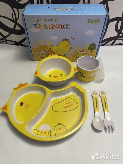 Набор детской бамбуковой посуды 6 предметов