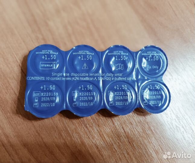 Линзы контактные однодневные +1.5
