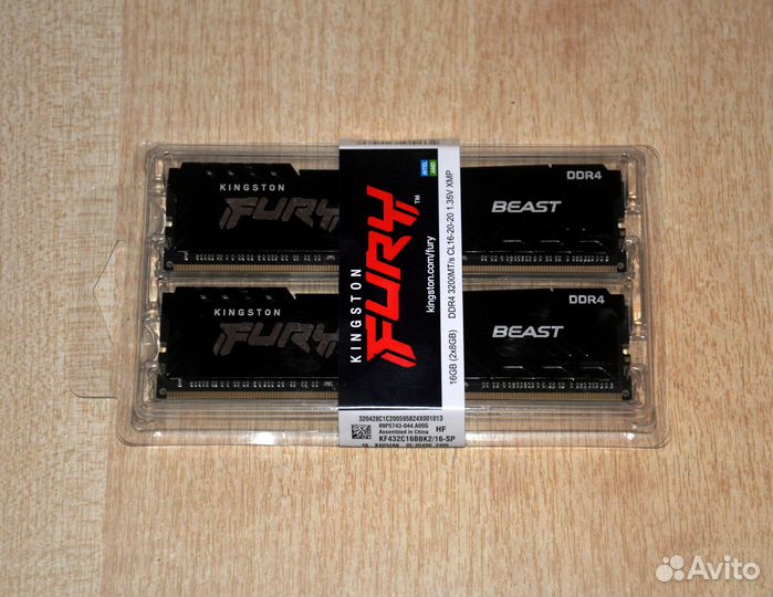 Модули памяти Kingston DDR4 16G (8Gх2) 3200MHz