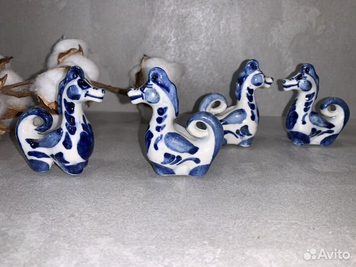 Сувенир статуэтка фарфоровая Гжель Дракон