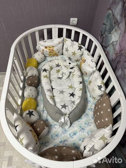 Детская кроватка трансформер круглая