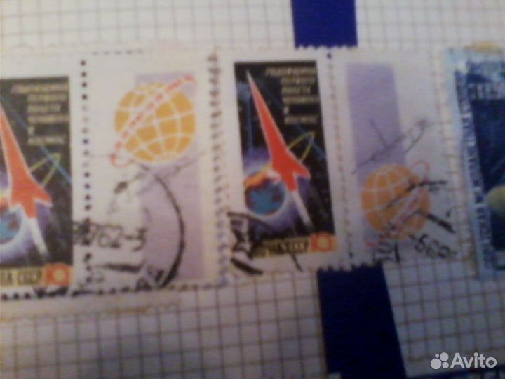 Почтовые маркиКосмос1962гГагарин-автограф-перевёрт