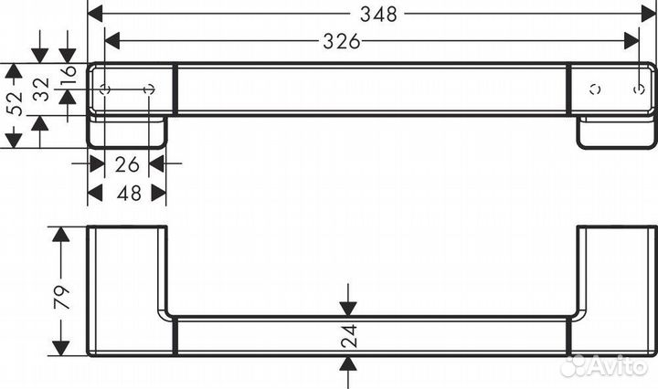 Поручень Hansgrohe AddStoris 41744000 хром