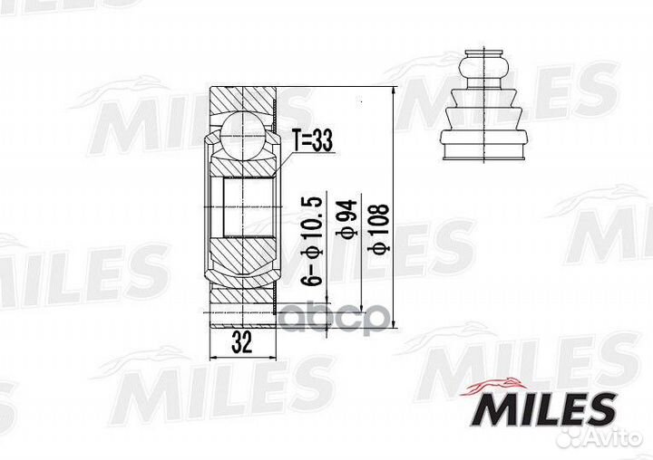 Шрус внутренний GA10035 Miles