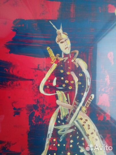 Одинокий самурай.Пластик, акрил 2002 Оригинал арт