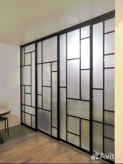 Стеклянная перегородка лофт