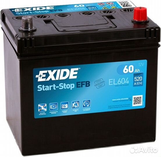 Аккумулятор Exide EL604 EFB 60 а/ч японец