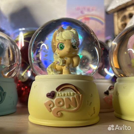 Новогодние шары с снегом my little pony