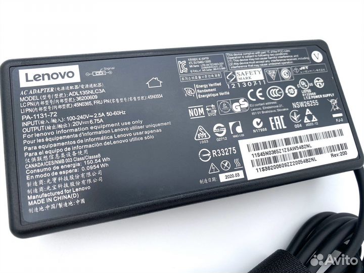Блок питания для ноутбука Lenovo adl135nlc3a 135W