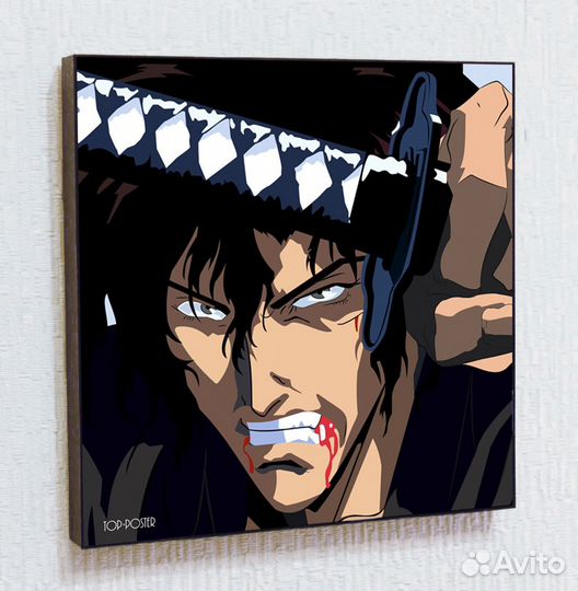 Картина Дзюбэй Кибагами поп-арт постер портрет чбд