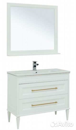 Комплект мебели Aquanet Бостон М 100 белый (ручки