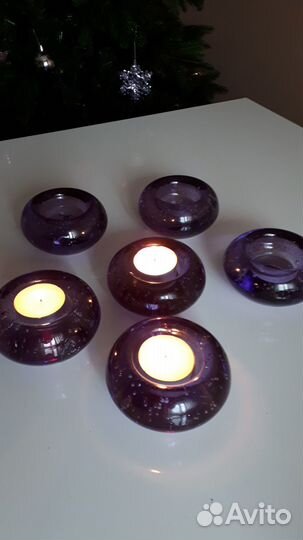Стеклянные Подсвечник Икеа IKEA 6 штук
