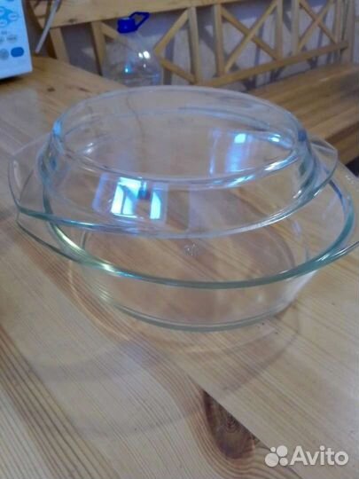 Стеклянная тарелка с крышкой для микроволновки
