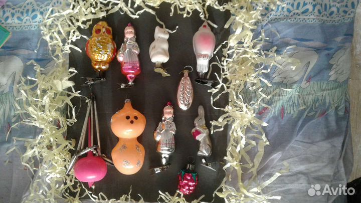 Елочные игрушки на прищепках,СССР 50-60 годы.Много