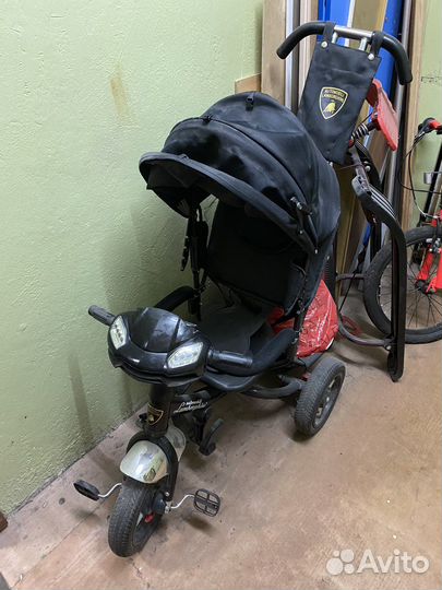 Детский велосипед с ручкой lamborghini