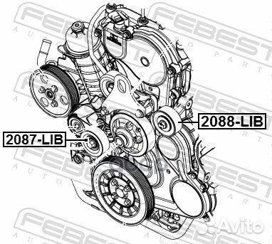 2087-LIB ролик натяжной к-кт Jeep Wrangler 07