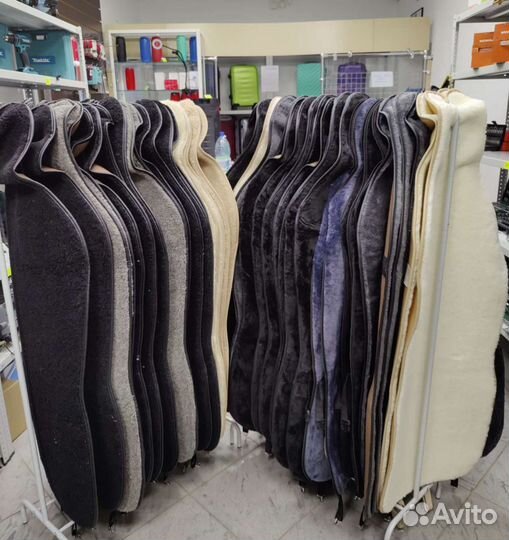 Накидки на сиденья Алькантара велюр меховые