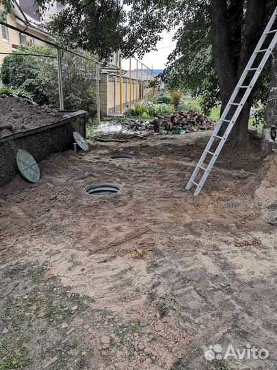 Септик переливной-дренажный жб колец