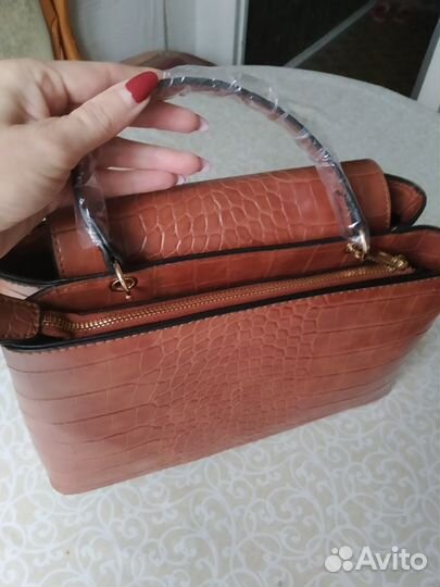 Сумка ASOS design коричневая с эффектом крокодилов