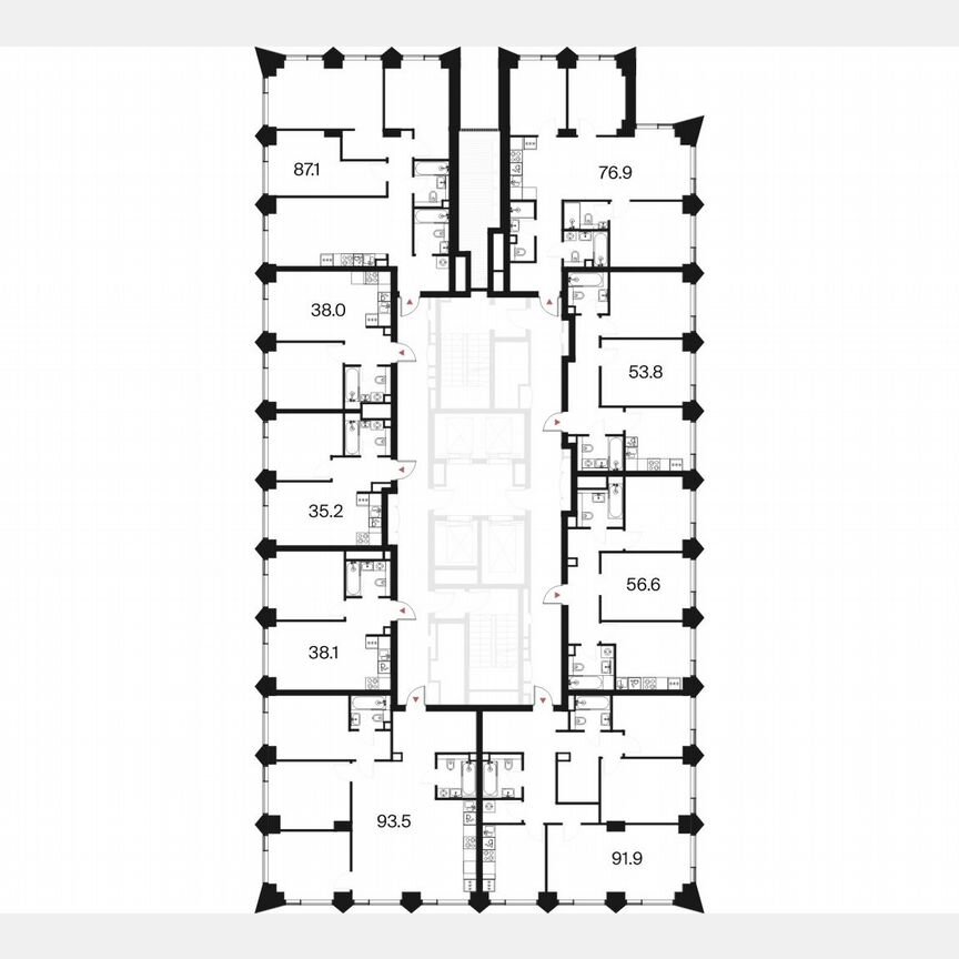 3-к. квартира, 91,9 м², 19/44 эт.