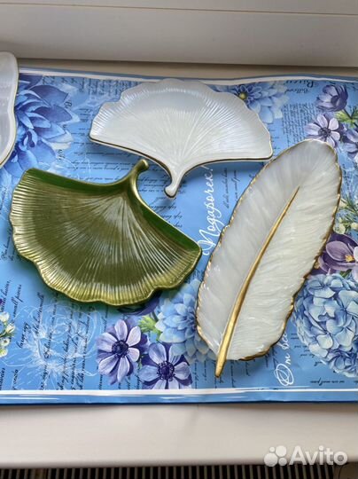 Подставки Перо и Лист Гинго Подарок в коробке