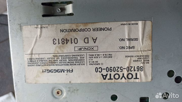 Магнитола Toyota funcargo