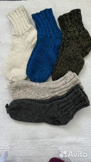 Носки шерстяные вязаные