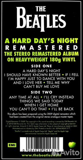 Виниловая пластинка The Beatles, A Hard Day's Nigh