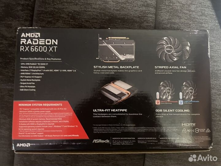 Видеокарта asrock rx6600xt 8 gb challenger itx