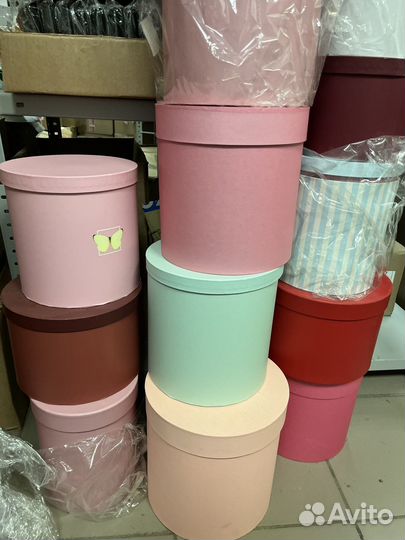 Подарочная коробка шляпная, круглая для цветов т.д