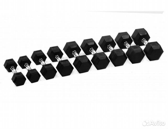Гантель обрезиненная гексагональная
