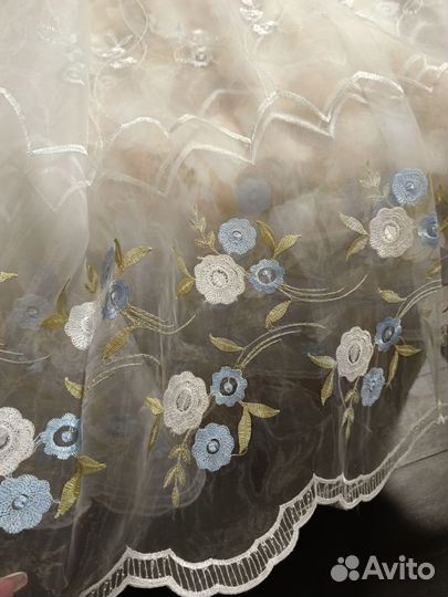 Тюль новый органза с вышивкой