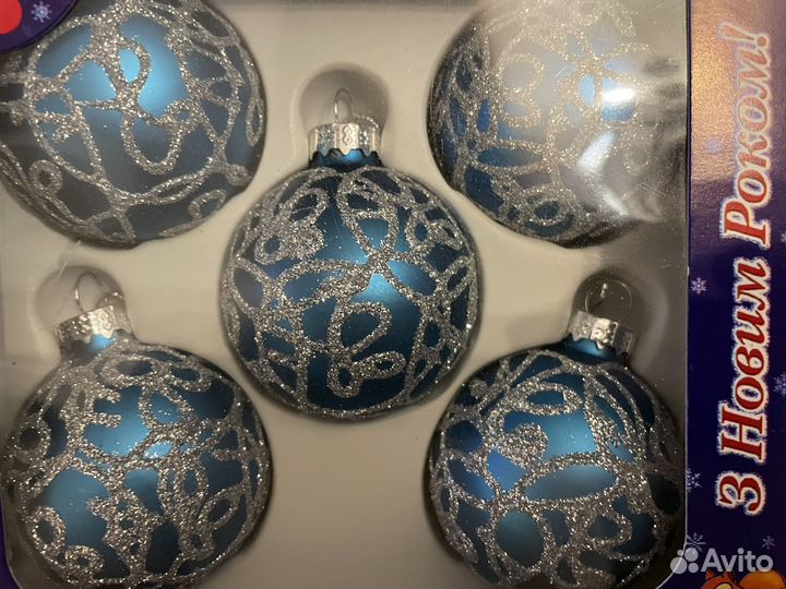 Набор елочных шаров стекло