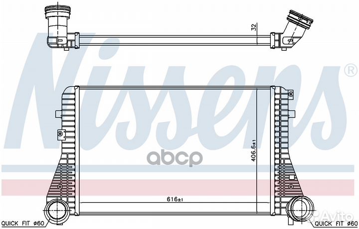 Радиатор охладитель надува воздуха VW 1K0145803