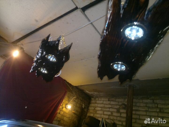 Люстра в рустикальном стиле для бани, беседки