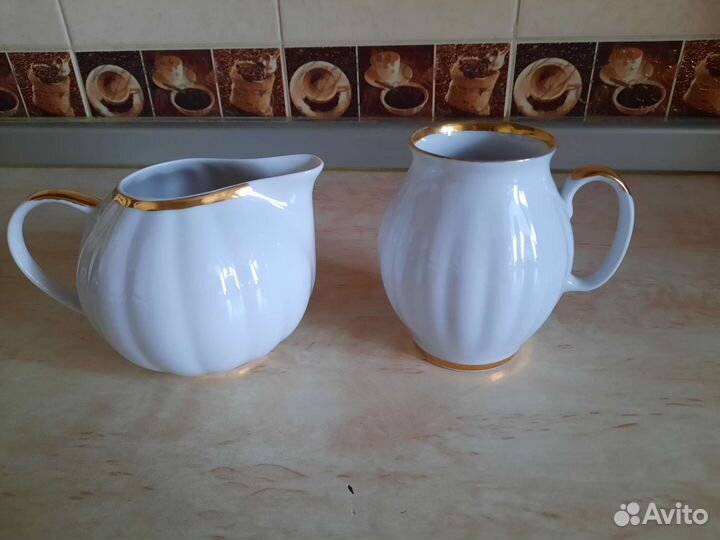 Молочник и сливочник Дулево.Блюдца лфз,Дулево