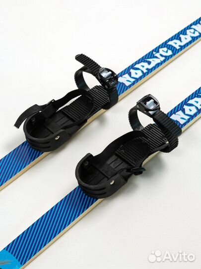 Детские мини лыжи с резиновой пяткой 120 см дерево