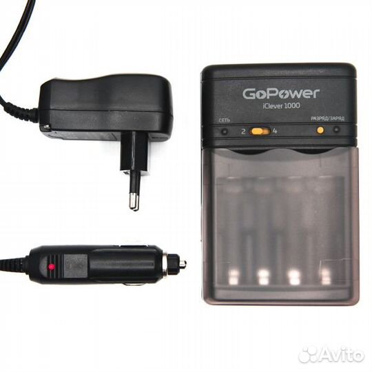 Зарядное устройство аа/ ааа GoPower iClever 1000