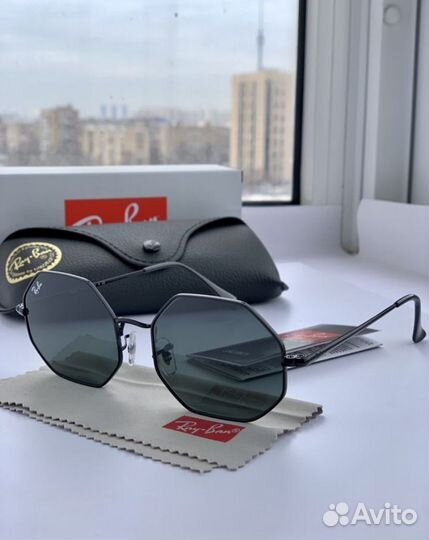 Солнцезащитные очки ray ban octagon черные