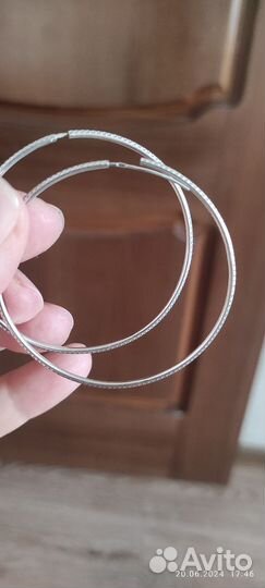 Серьги конго серебро 925