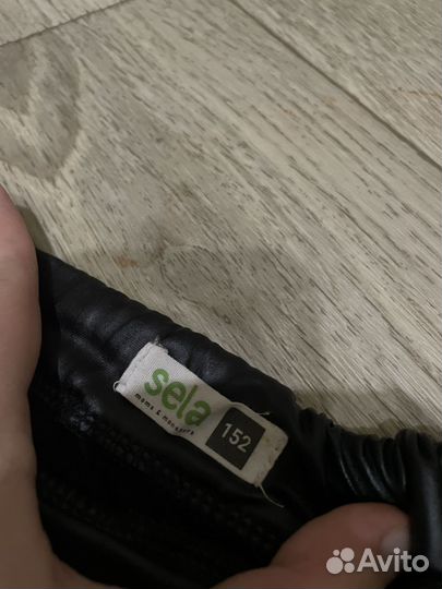 Юбка sela 158 черная кожаная