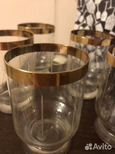 Стаканы с позолотой 5 шт