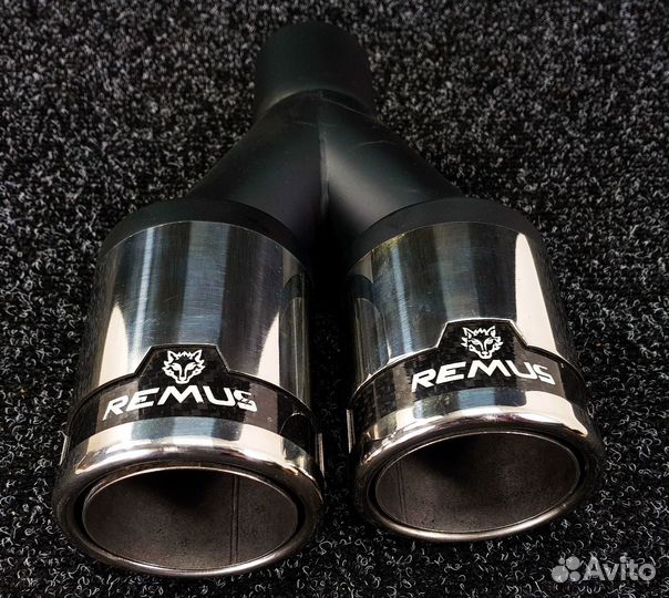 Насадка на глушитель remus 51-76мм двойная (Carbon