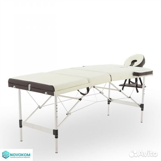 Массажная кушетка JF-AY01A 3 секции, кремово-корич