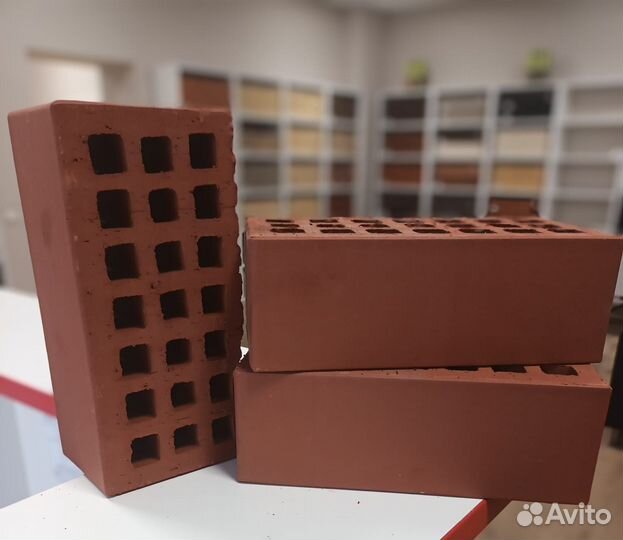 Кирпич облицовочный бордо полуторный