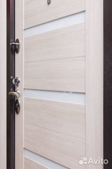 Дверь Marcus Комета медь черное стекло, Сандал бел